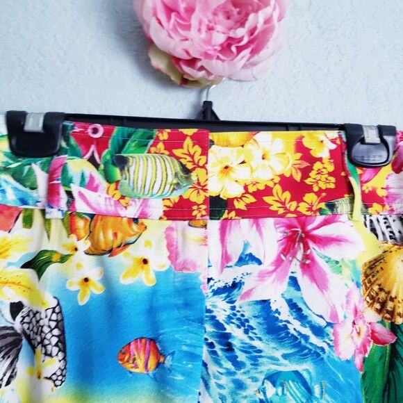 Escada Cruise Style Tropical Ocean Ankle Pants - Picture 5 of 9